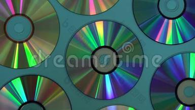 老式CD或DVD光盘背景，用于数据存储、共享电影和音乐的旧圆盘